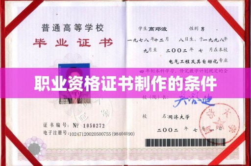 湖南职业资格证书制作的条件